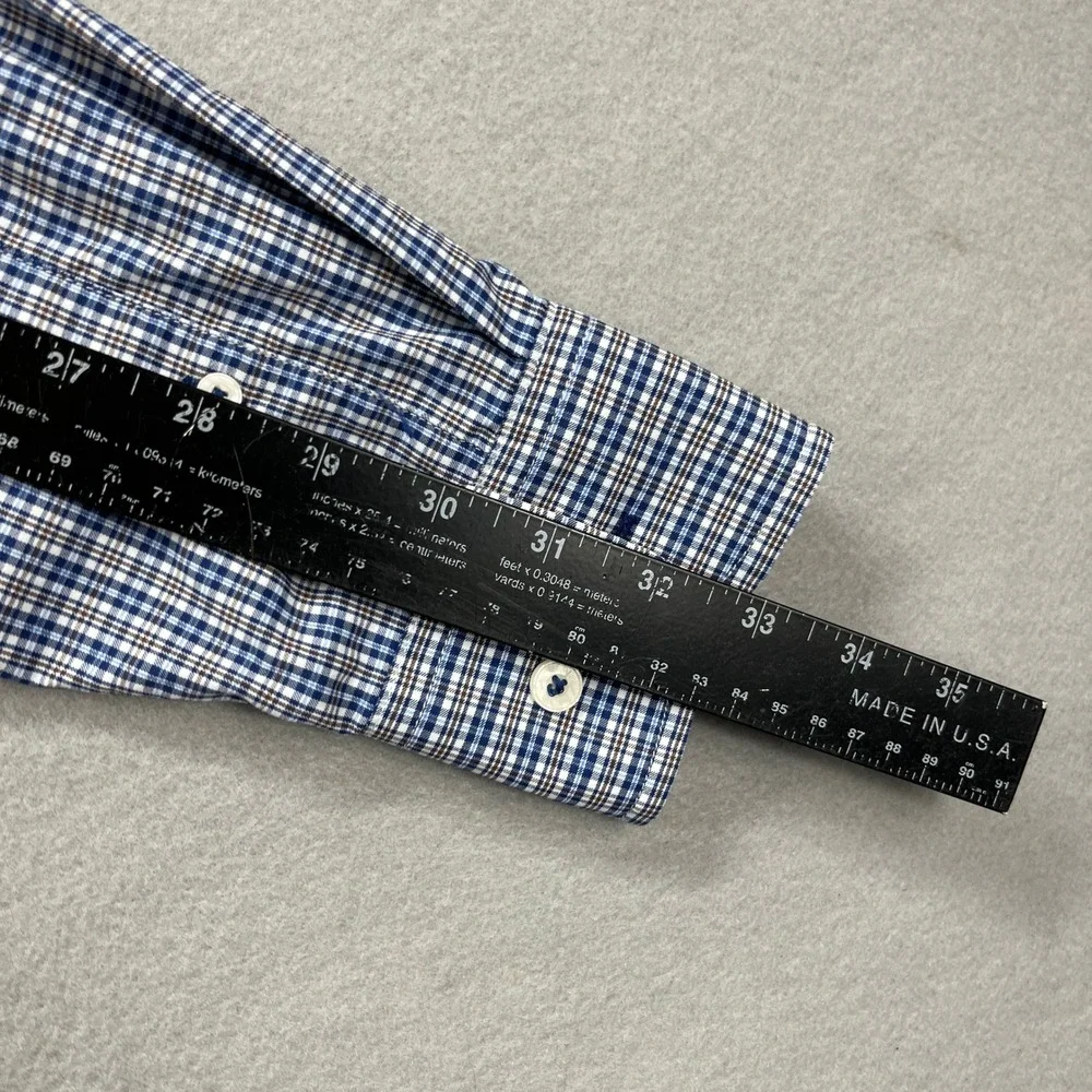 UNTUCKit Button Up Shirt Men Small Blue Varick Check Performance Casual Preppy